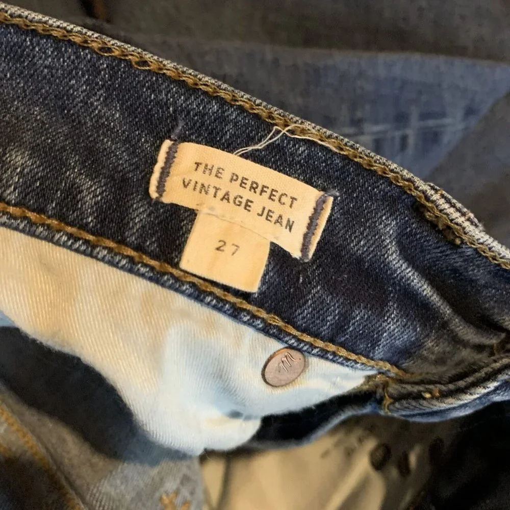 Madewell‎ The Perfect Vintage Jeans Women's 27 Blue Denim Stretch High-Rise 8630